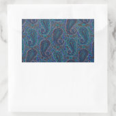 Sticker Rectangulaire Paisley Blue Indian Boho Motif (Sac)
