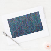 Sticker Rectangulaire Paisley Blue Indian Boho Motif (Enveloppe)