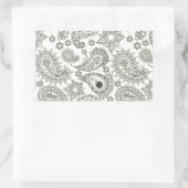 Sticker Rectangulaire Paisley noir sur blanc (Sac)