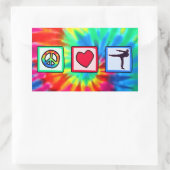 Sticker Rectangulaire Paix, Amour, Arts Martiaux (Sac)