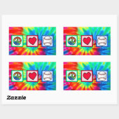 Sticker Rectangulaire Paix, Amour, Baseball (Feuille)