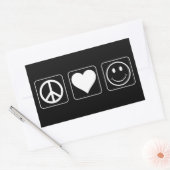 Sticker Rectangulaire Paix Amour Bonheur (Enveloppe)