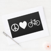 Sticker Rectangulaire Paix Amour et Bicyclettes (Enveloppe)