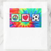 Sticker Rectangulaire Paix, Amour, Football (Sac)