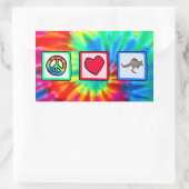 Sticker Rectangulaire Paix, Amour, Kangaroos (Sac)