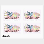 Sticker Rectangulaire Paix Amour Pâques (Feuille)