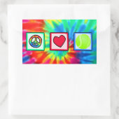 Sticker Rectangulaire Paix, amour, tennis (Sac)