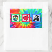 Sticker Rectangulaire Paix, Amour, Vélo (Sac)