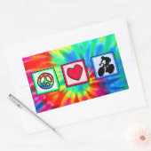Sticker Rectangulaire Paix, Amour, Vélo (Enveloppe)