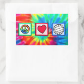 Sticker Rectangulaire Paix, Amour, Volley-ball (Sac)