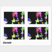 Sticker Rectangulaire "PAIX" dans l'art des fleurs Imprimer (Feuille)