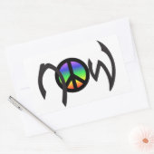 Sticker Rectangulaire Paix maintenant avec Rainbow (Enveloppe)