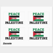 Sticker Rectangulaire Paix pour la Palestine (Feuille)