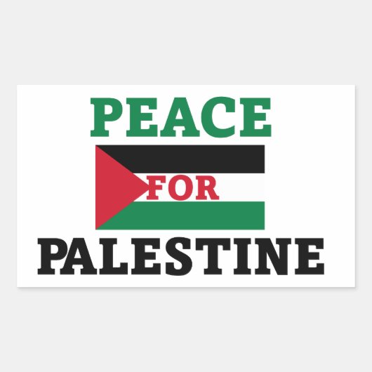 Sticker Rectangulaire Paix pour la Palestine (Devant)