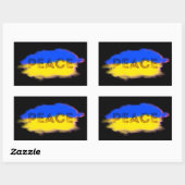 Sticker Rectangulaire PAIX pour l'Ukraine Anti-guerre ukrainienne Pas de (Feuille)