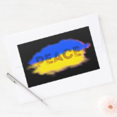 Sticker Rectangulaire PAIX pour l'Ukraine Anti-guerre ukrainienne Pas de (Enveloppe)