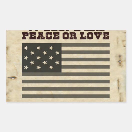 Sticker Rectangulaire Paix Recherchée (Devant)