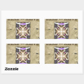 Sticker Rectangulaire Paix Recherchée, Amour et Inspiration : Diffuser H (Feuille)