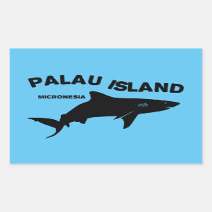 Sticker Rectangulaire Palau Island Plongée Sous-Marine Avec Requins