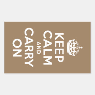 Sticker Rectangulaire Pale Brown Garder le calme et continuer