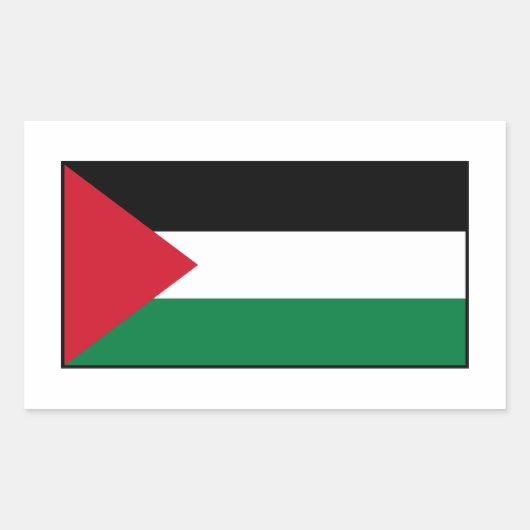 Sticker Rectangulaire Palestine - Drapeau palestinien (Devant)