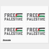 STICKER RECTANGULAIRE PALESTINE LIBRE, PALESTINE GAZA LIBRE (Feuille)