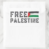 STICKER RECTANGULAIRE PALESTINE LIBRE, PALESTINE GAZA LIBRE (Sac)