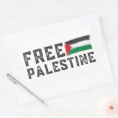 STICKER RECTANGULAIRE PALESTINE LIBRE, PALESTINE GAZA LIBRE (Enveloppe)