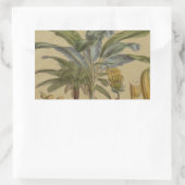 Sticker Rectangulaire Palm Antique Fruit Tropical Art Botanique (Sac)
