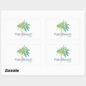 Sticker Rectangulaire Palm Beach, Floride (Feuille)