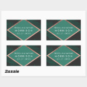Sticker Rectangulaire Palm Feuille  Black Rose Gold Mariage (Feuille)