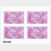 Sticker Rectangulaire Palme de Rose violet Palme Feuille Produit Logo Ét (Feuille)
