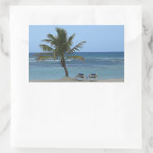 Sticker Rectangulaire Palmier sur la plage (Sac)