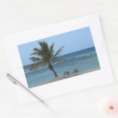 Sticker Rectangulaire Palmier sur la plage (Enveloppe)