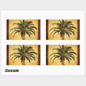 Sticker Rectangulaire Palmier vintage - Modèle Customisé tropical (Feuille)