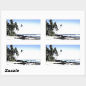 Sticker Rectangulaire Palmiers exotiques & Plage Paradise (Feuille)