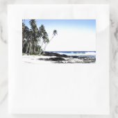Sticker Rectangulaire Palmiers exotiques & Plage Paradise (Sac)