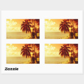 Sticker Rectangulaire Palmiers tropicaux à l'autocollant rectangle couch (Feuille)