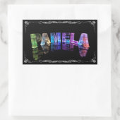 Sticker Rectangulaire Pamela - Le nom Pamela en lumières 3D (Photo (Sac)