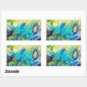 STICKER RECTANGULAIRE PAN JOUER FLUTE ET CERF EN BOIS VERT (Feuille)