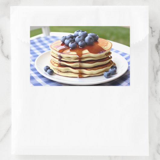 Sticker Rectangulaire Pancakes aux bleuets (Sac)