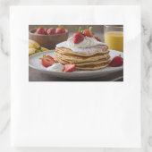 Sticker Rectangulaire Pancakes aux fraises et à la banane (Sac)