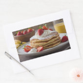 Sticker Rectangulaire Pancakes aux fraises et à la banane (Enveloppe)