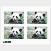 Sticker Rectangulaire Panda (Feuille)