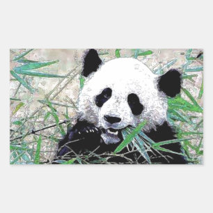 Sticker Rectangulaire Panda