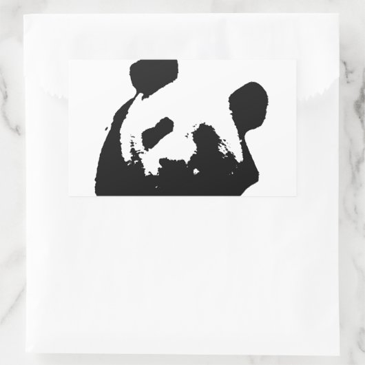 Sticker Rectangulaire Panda d'art noir blanc (Sac)