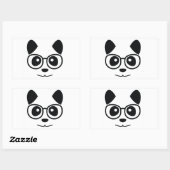 Sticker Rectangulaire Panda et Glasses (Feuille)