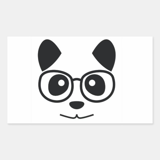 Sticker Rectangulaire Panda et Glasses (Devant)