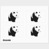Sticker Rectangulaire Panda noir et blanc (Feuille)