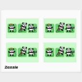 Sticker Rectangulaire Pandas extérieurs (Feuille)